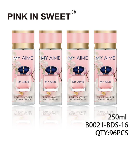 Body Spray My Aime Pink In Sweet con fragancia floral 250ml