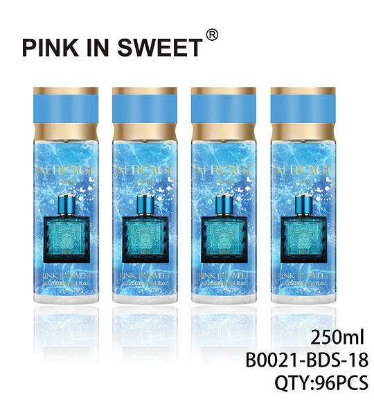 Fragancia Corporal Refrescante Pink In Sweet Aroma Masculino Tipo Eros 250ml