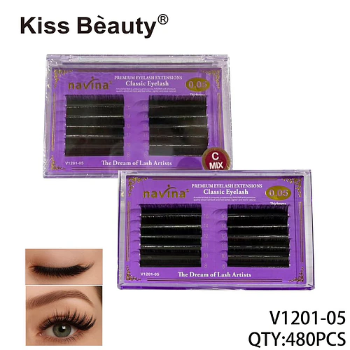 Extensiones de Pestañas Clásicas Navina 0.05mm Curva C Mix - Chuys Beautys | Chuy's Beautys