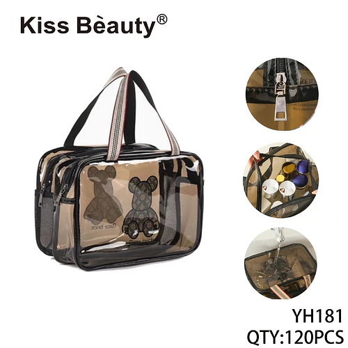 Organizador de Cosméticos Transparente con Diseño de Osos Kiss Beauty - Chuys Beautys | Chuy's Beautys