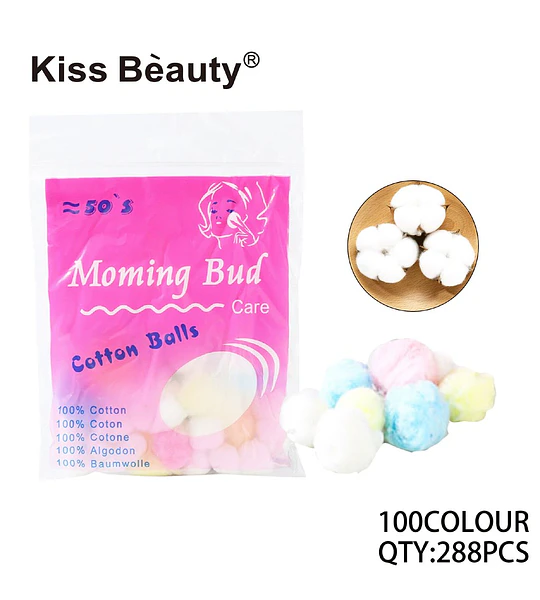 Bolas de Algodón Suaves 100% Algodón Kiss Bèauty para Cuidado Facial