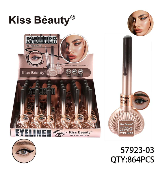 Delineador de Ojos Líquido Ultra Mate Kiss Beauty Larga Duración