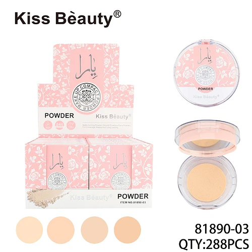 Polvo Compacto Matte Larga Duración Kiss Beauty 24H - Chuys Beautys | Chuy's Beautys