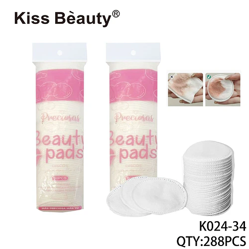 Discos Desmaquillantes Redondos de Algodón Kiss Bèauty 288 Unidades - Chuys Beautys | Chuy's Beautys