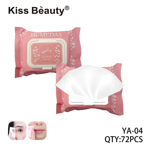 Toallitas Desmaquillantes Suaves Yanni de Kiss Beauty, 72 Unidades - Chuys Beautys | Chuy's Beautys