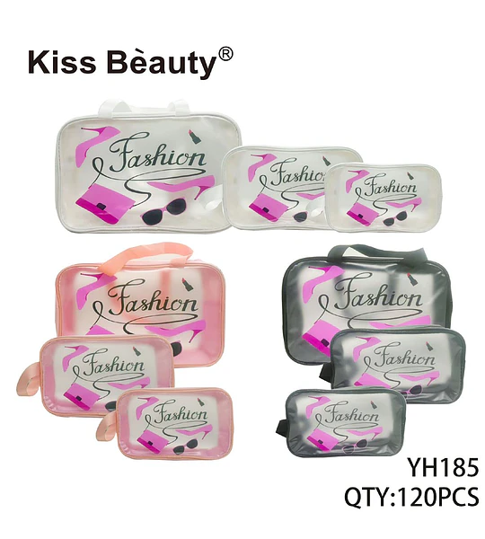 Set de Neceser Transparente 'Fashion' Kiss Beauty YH185