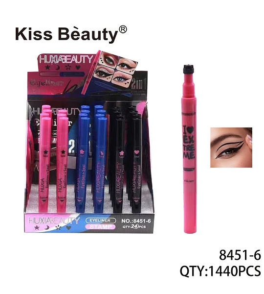 Delineador de Ojos Doble Punta con Sello HUXIABEAUTY para un Trazo Perfecto