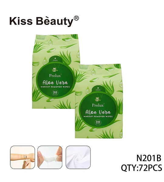 Toallitas Desmaquillantes Prolux Aloe Vera Kiss Bèauty 30 Hojas