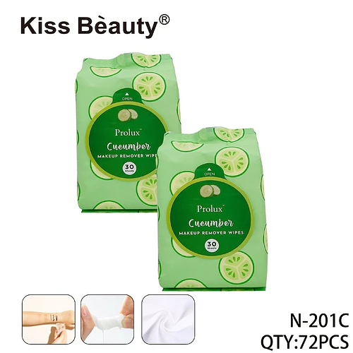 Toallitas desmaquillantes Prolux de pepino Kiss Bèauty, 72 unidades - Chuys Beautys | Chuy's Beautys