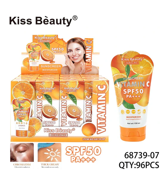 Protector solar hidratante Kiss Beauty con Vitamina C y SPF50 PA+++