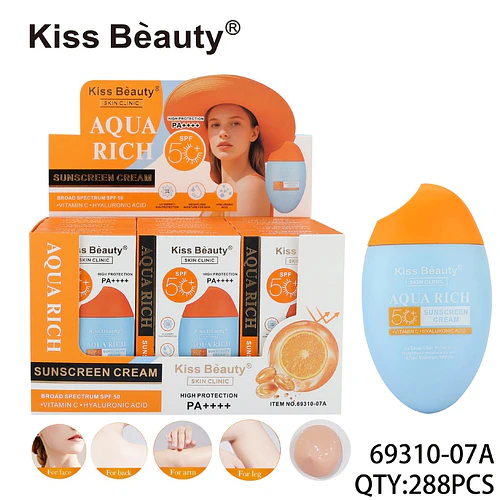 Protector Solar Kiss Beauty Aqua Rich SPF 50 PA++++ - Chuys Beautys | Chuy's Beautys