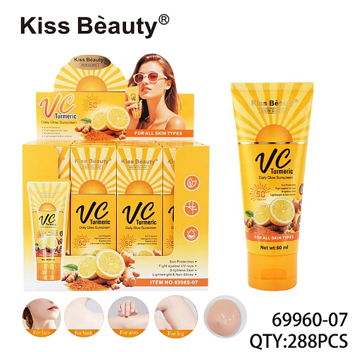 Protector Solar Facial y Corporal VC Cúrcuma Daily Glow Kiss Beauty - Chuys Beautys | Chuy's Beautys