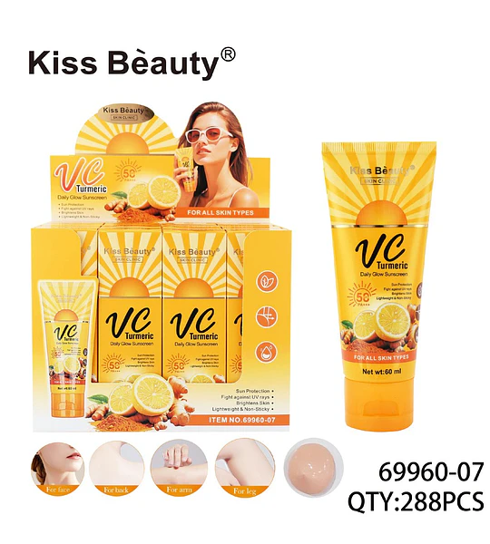 Protector Solar Facial y Corporal VC Cúrcuma Daily Glow Kiss Beauty
