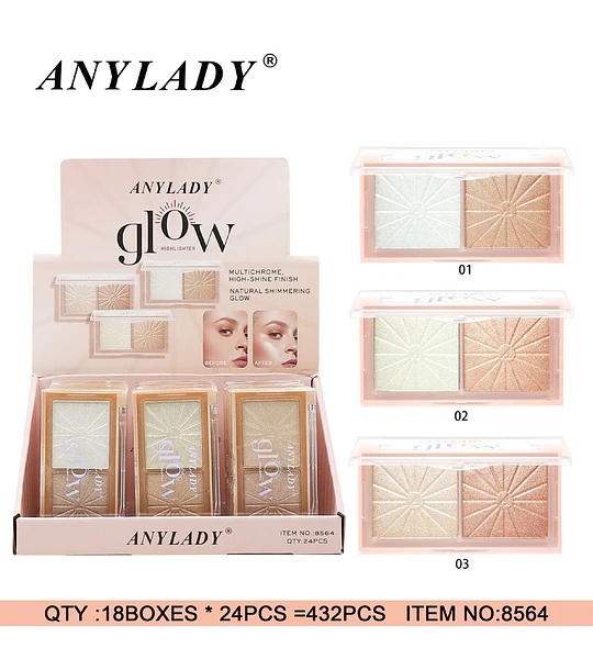 ANYLADY Glow Paleta Iluminadora Multicromática de Alto Brillo