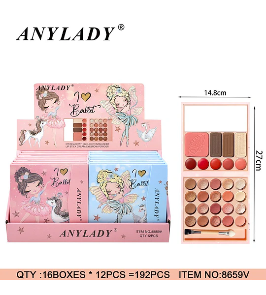 ANYLADY Ballet Paleta de Maquillaje Completa para Ojos y Rostro