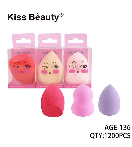 Esponjas de Maquillaje Suaves con Diseño Facial Kiss Bèauty