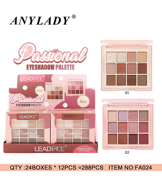 LEADFACE Passional Paleta de Sombras de Ojos de 12 Tonos
