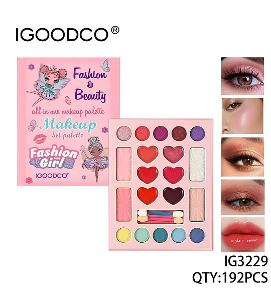 Paleta de Maquillaje Completa IGOODCO Fashion & Beauty para Niñas