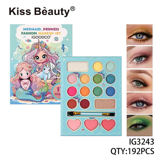 Set de Maquillaje Sirena y Princesa Kiss Bèauty con Sombras y Rubores - Chuys Beautys | Chuy's Beautys