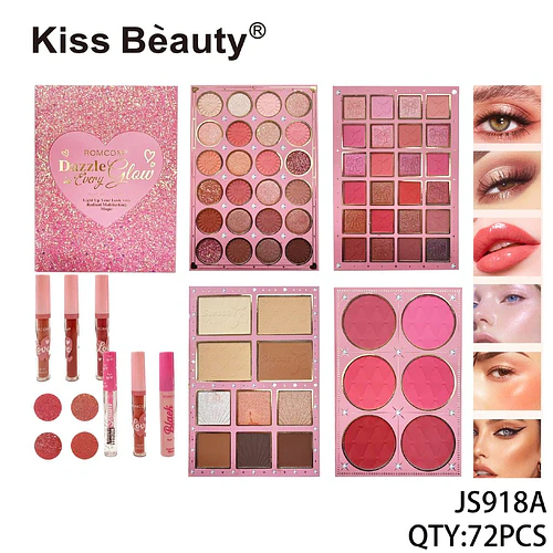 Set de Maquillaje Completo Kiss Beauty con Paletas de Ojos, Rostro y Labiales - Chuys Beautys | Chuy's Beautys