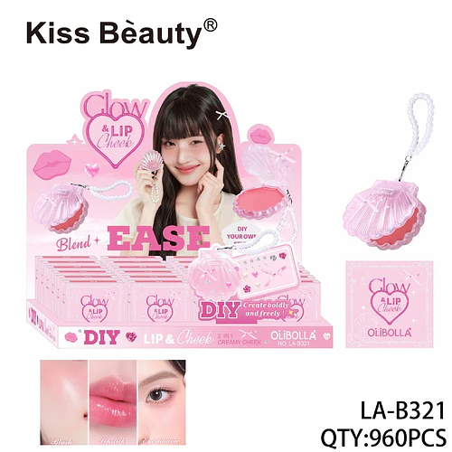 Maquillaje Cremoso 2 en 1 Kiss Bèauty OLIBOLLA Glow & Lip Cheek DIY - Chuys Beautys | Chuy's Beautys