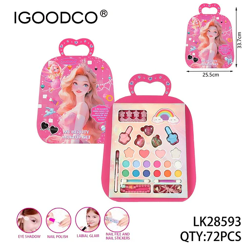 Set de Maquillaje Portátil IGOODCO con Diseño de Princesa para Niñas - Chuys Beautys | Chuy's Beautys