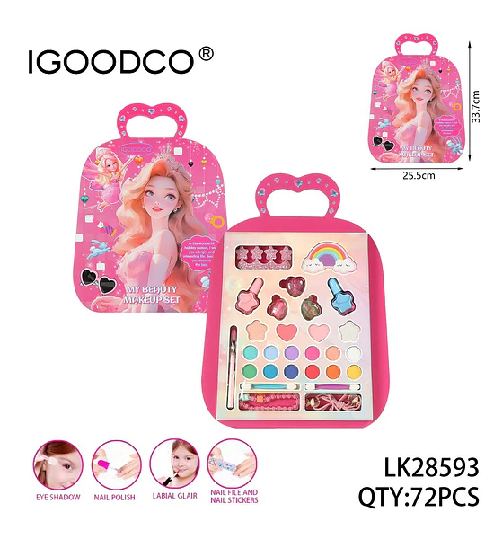 Set de Maquillaje Portátil IGOODCO con Diseño de Princesa para Niñas