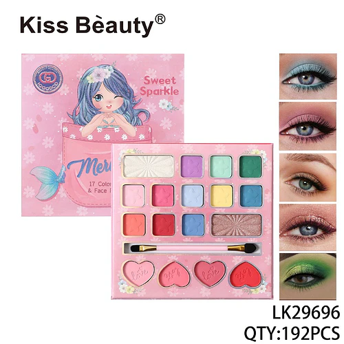 Paleta de sombras y rubores Sweet Sparkle Mermaid de Kiss Beauty - Chuys Beautys | Chuy's Beautys