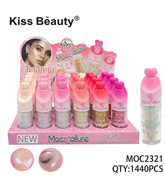 Iluminador líquido de brillo intenso Mocallure para rostro y cuerpo