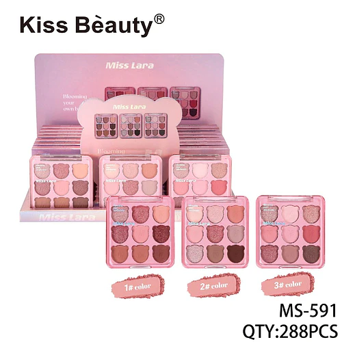 Paleta de Sombras de Ojos Miss Lara Kiss Bèauty con 6 Tonos Nude y Rosados - Chuys Beautys | Chuy's Beautys