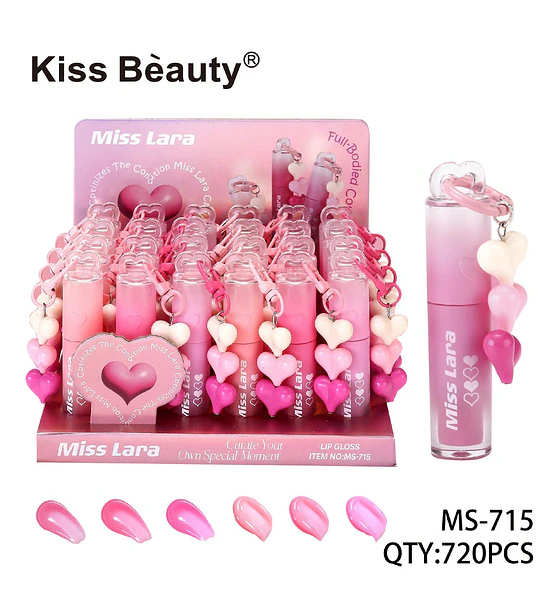 Brillo labial Miss Lara con encanto de corazón Kiss Beauty