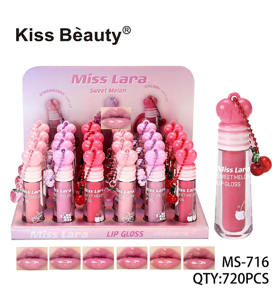 Brillo Labial Hidratante Kiss Beauty Miss Lara Sweet Melon