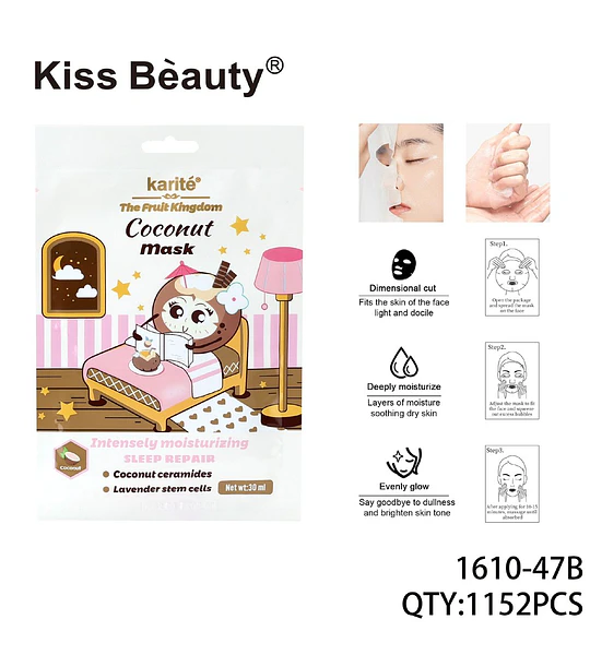 Mascarilla Facial Reparadora de Noche con Coco Kiss Beauty
