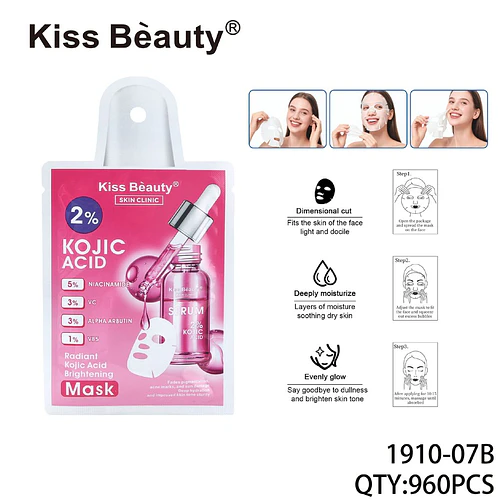 Mascarilla facial iluminadora con 2% Ácido Kójico Kiss Beauty Skin Clinic - Chuys Beautys | Chuy's Beautys