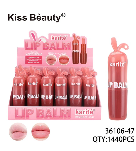 Bálsamo Labial Hidratante Karité con Diseño Conejo Kiss Beauty