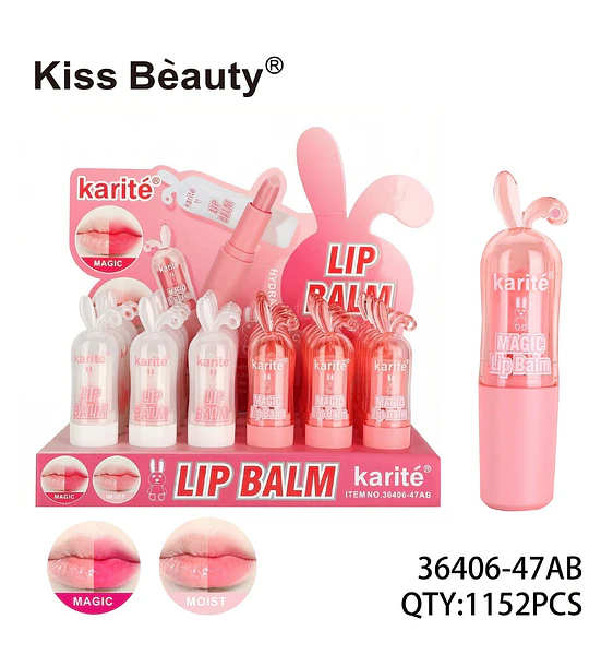 Bálsamo Labial Mágico Karité con Diseño de Conejo Kiss Beauty
