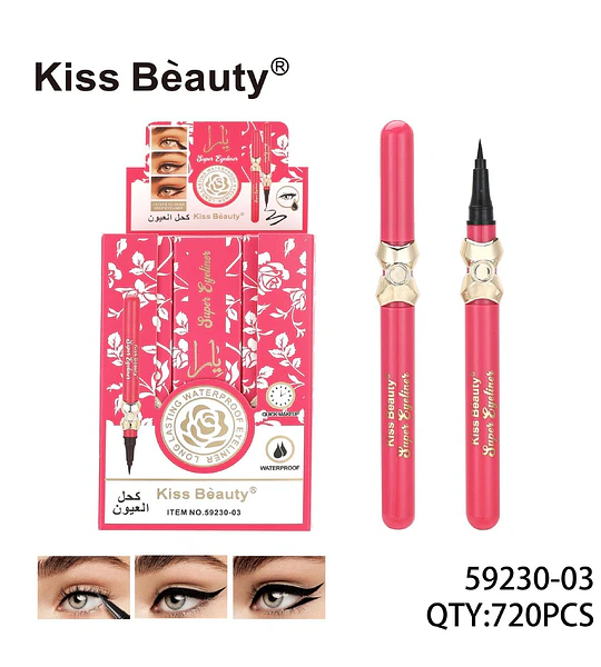 Delineador Líquido Super Duración y Resistente al Agua Kiss Beauty