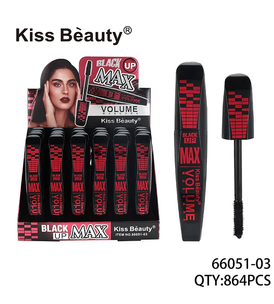 Máscara de Pestañas Kiss Bèauty Black Up Max Volume Negra