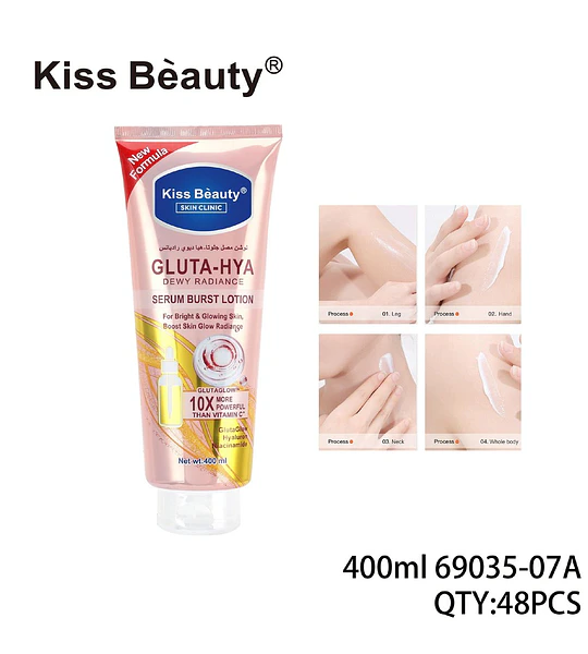 Loción Corporal Serum Kiss Beauty Gluta-Hya Dewy Radiance para Piel Luminosa
