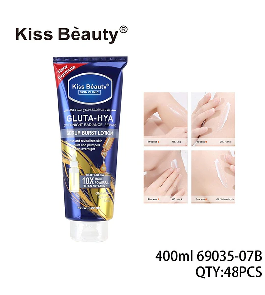 Kiss Beauty Gluta-Hya Serum Burst Lotion Reparador Radiante Noche