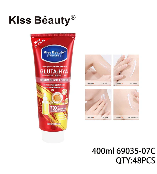 Kiss Bèauty Gluta-Hya Serum Burst Lotion Pro-Age Restore con Colágeno