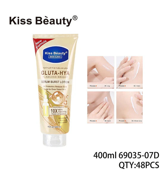 Serum Burst Lotion Corporal Flawless Bright Gluta-Hya Kiss Beauty con Protección UV