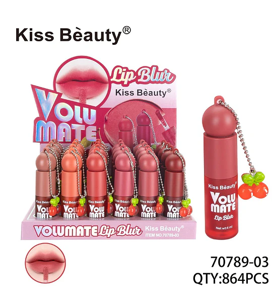 Tinte Labial Volumate Lip Blur Kiss Bèauty con Charm Cereza