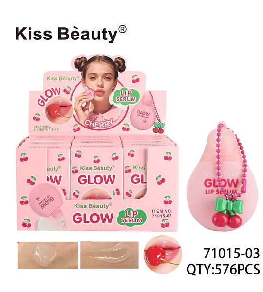 Kiss Bèauty Glow Lip Serum Reparador e Hidratante Sabor Cereza