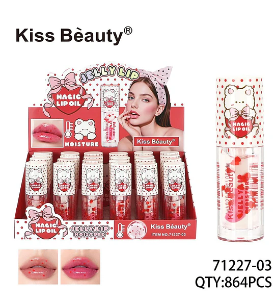 Brillo Labial Mágico Hidratante con Corazones Kiss Bèauty