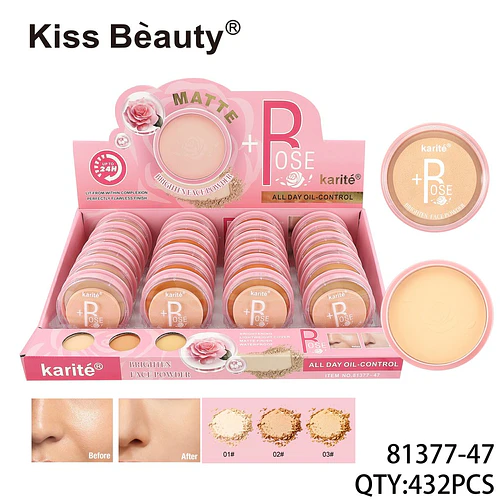 Polvo Compacto Facial Matificante Karité Rose con Control de Aceite - Chuys Beautys | Chuy's Beautys