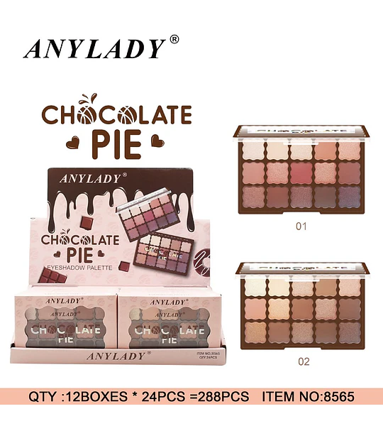 Paleta de Sombras de Ojos AnyLady Chocolate Pie con 16 Tonos