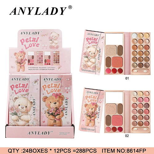 Paleta de Maquillaje Completa AnyLady Petal Love con Sombras y Rubor - Chuys Beautys | Chuy's Beautys