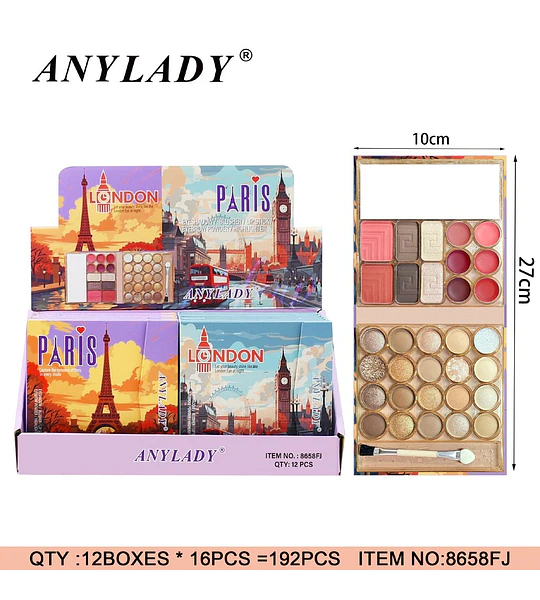 Paleta de Maquillaje Multifuncional ANYLADY con Sombras, Labiales, Rubor e Iluminador
