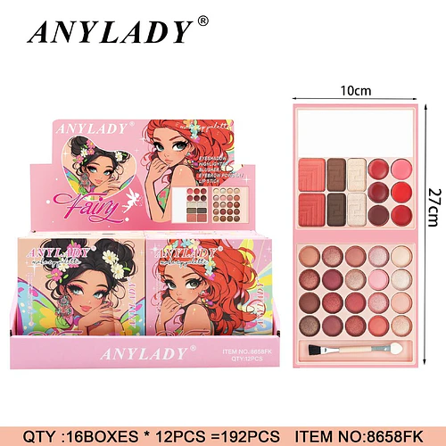 Paleta de Maquillaje Completa Fairy de ANYLADY con Sombras y Labiales - Chuys Beautys | Chuy's Beautys